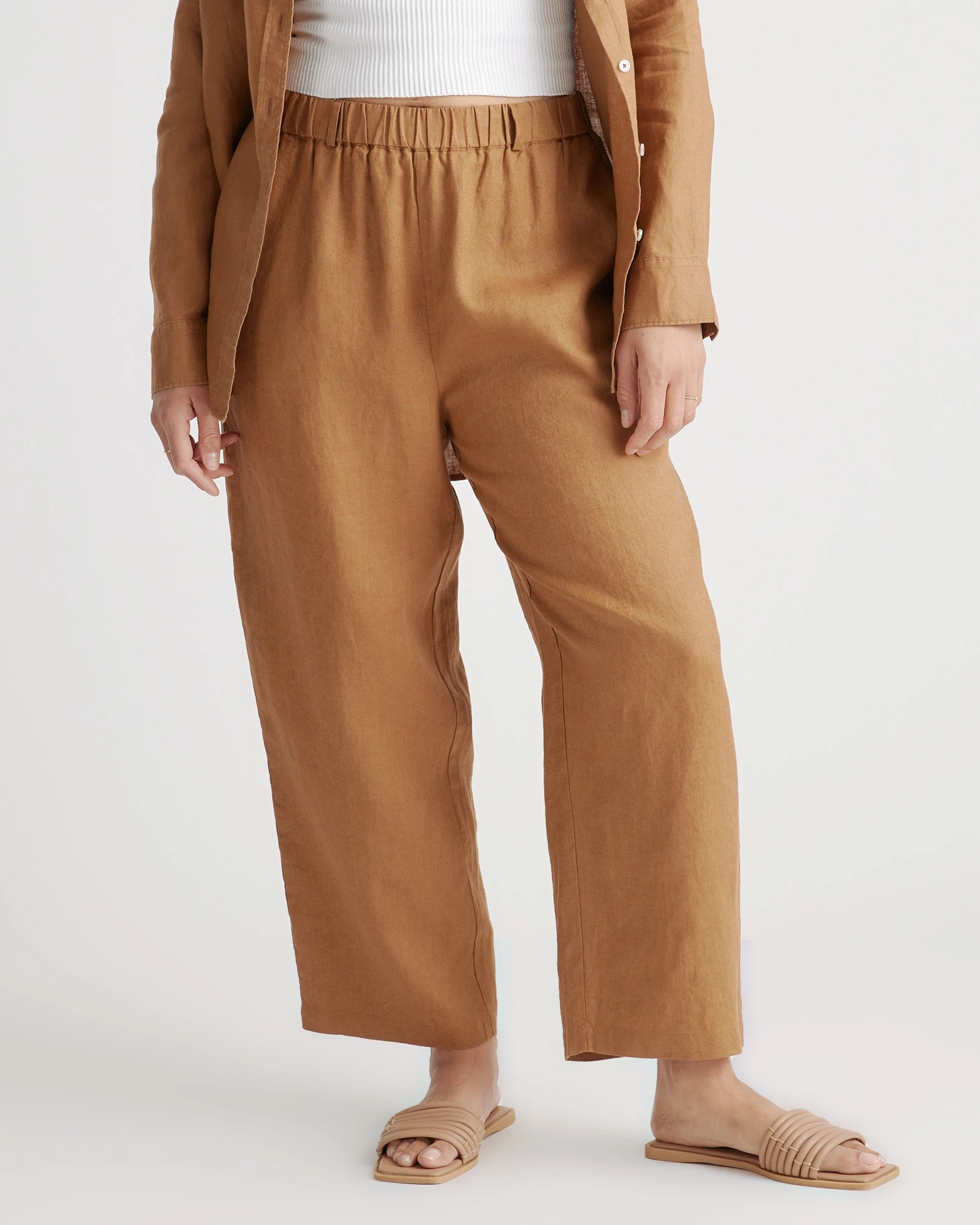 100% European Linen Pants in Golden Brown | Quince