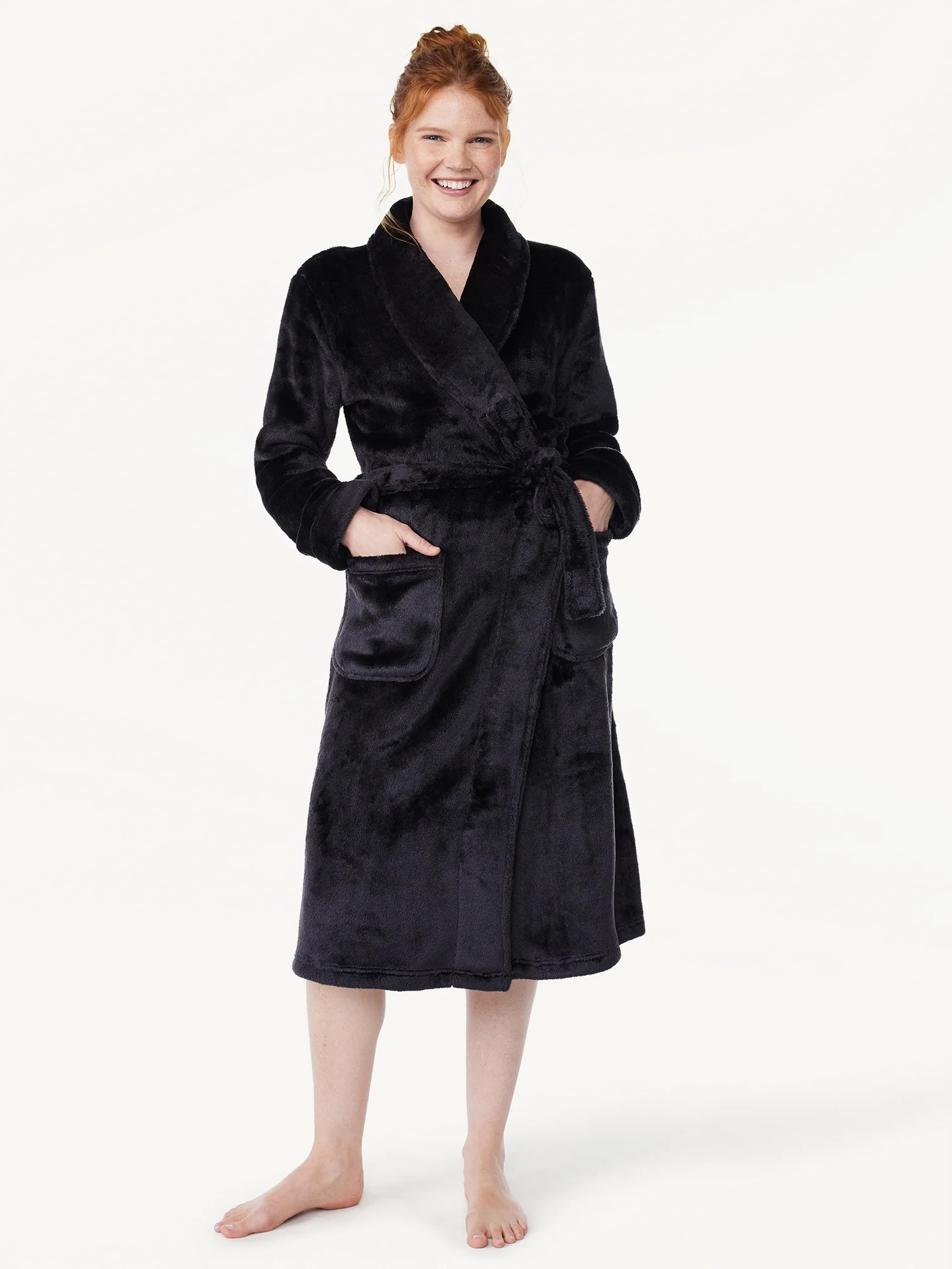 Joyspun Women's Plush Sleep Robe, Size S to 3X - Walmart.com | Walmart (US)