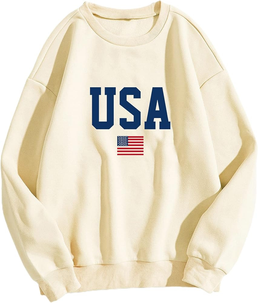Avanova Women's Graphic Letter Print Long Sleeve Pullover Sweatshirt Loose Top | Amazon (US)
