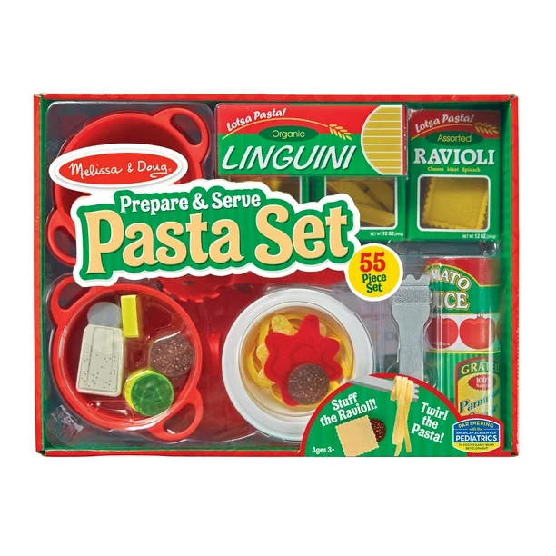 Melissa & Doug Prepare & Serve Pasta Play Food Set - 55 Pieces - Walmart.com | Walmart (US)