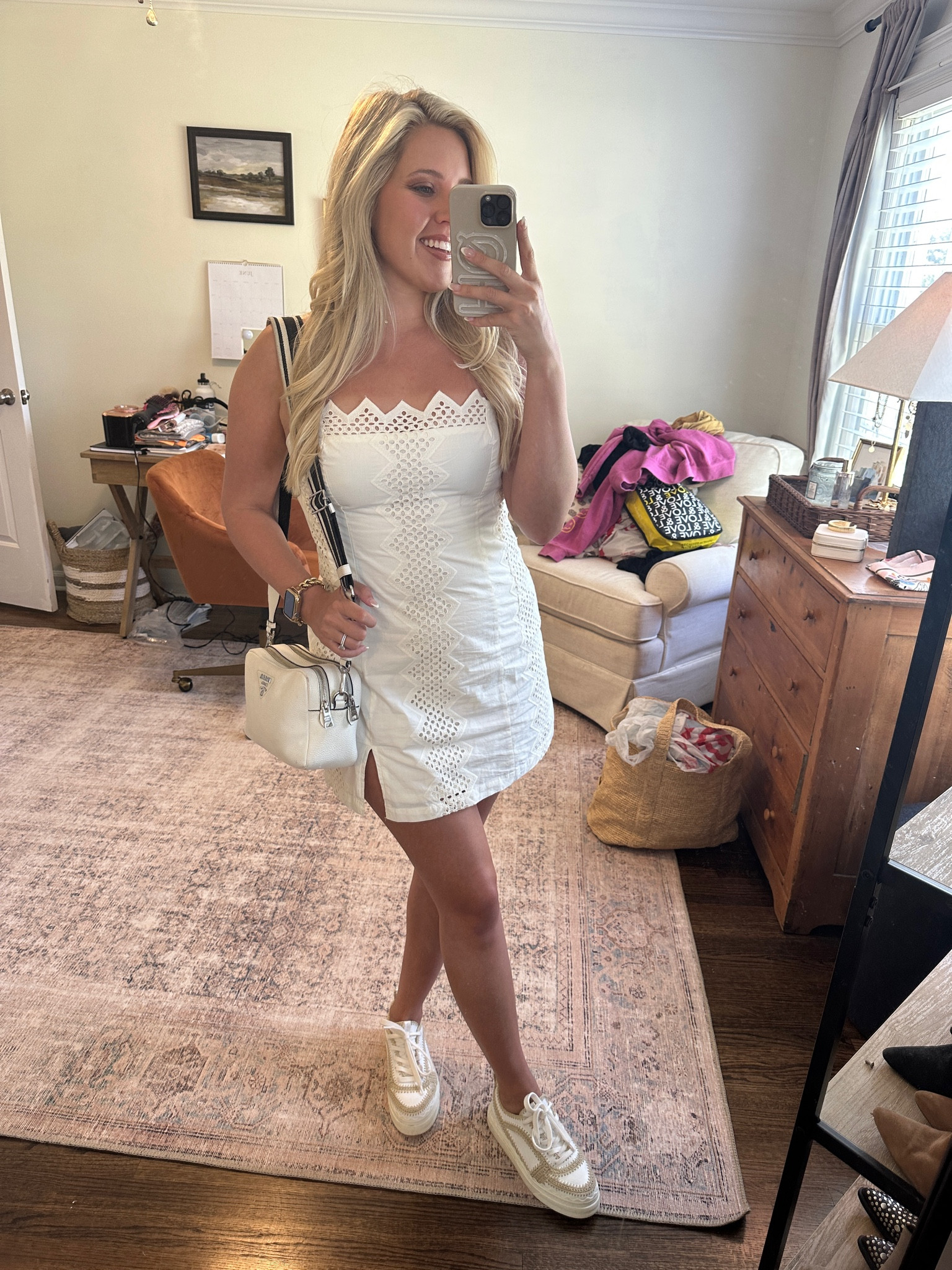 Obsessed with this white eyelet dress from Free People! Paired with the Chloe Lauren Sneaker! 

Summer outfits, white dresses, day dresses, weekend outfits, designer shoes, Chloe shoes, Kendra Scott watch band

#LTKfit #LTKshoecrush #LTKunder100