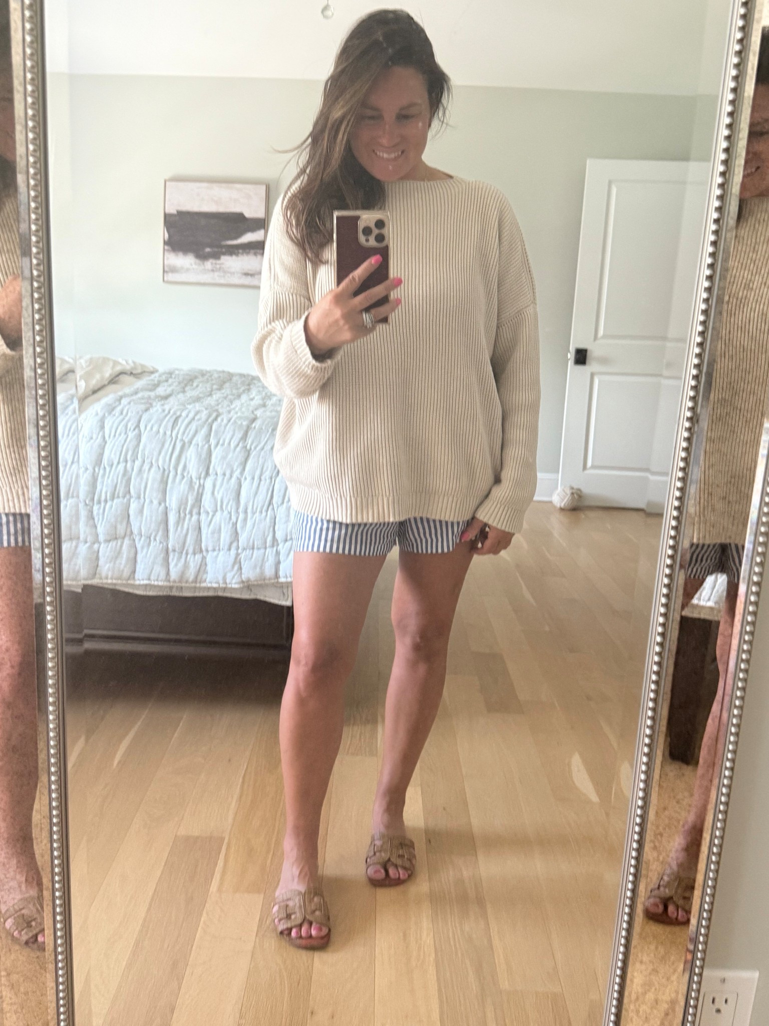 These two pieces are so comfy!! I grabbed the sweater in black too! Perfect for beach nights or early morning sports!

The shorts are the perfect length and go with so much! Pair with a tank or button down, put over a bathing suit. So many options!