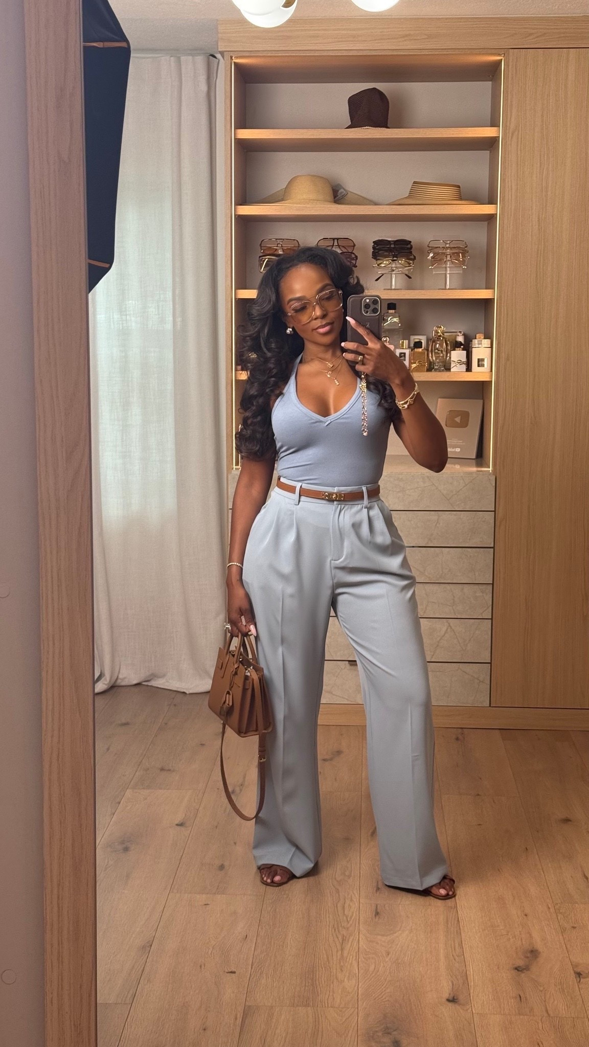 Hi Babes!

This powder blue monochromatic look is the perfect mix of soft femininity and polished sophistication. The fitted knit tank paired with tailored wide-leg trousers creates that effortlessly expensive look that feels modern, chic, and incredibly flattering. It's one of those outfits that looks like you spent hours styling it when it really comes together so easily.

If you're petite and curvy, this outfit works beautifully because the fitted top highlights your shape while the high-waisted trousers elongate the legs and create gorgeous proportions. The monochromatic color palette adds even more length and gives that elevated luxury feel.

Where to wear this:
• Work meetings
• Business casual events
• Bridal showers
• Baby showers
• Lunch dates
• Networking events
• Church
• Spring and summer occasions

Undergarments: Nude seamless bra and seamless brief for the smoothest fit.

Everything is linked below.

xx Kira | IG: KirasFashionFinds

34D - 27 - 40 • Size Small or 4

Follow me on Instagram and YouTube @kirasfashionfinds

#LTKgrwm #LTKootd #LTKSaleAlert