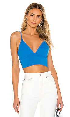 Susana Monaco Thin Strap V Neck Crop Top in Pacific from Revolve.com | Revolve Clothing (Global)