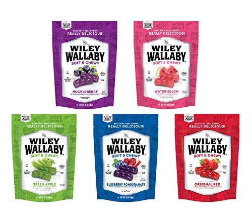 Wiley Wallaby Ultimate Fruit Variety Australian Licorice (5 - 10 oz bags) Red, Green Apple, Water... | Amazon (US)