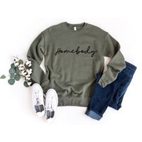 Homebody Sweatshirt | Crewneck Sweater Christmas Gift Gifts For Her Bella Canvas Under 20 The Pineap | Etsy (US)