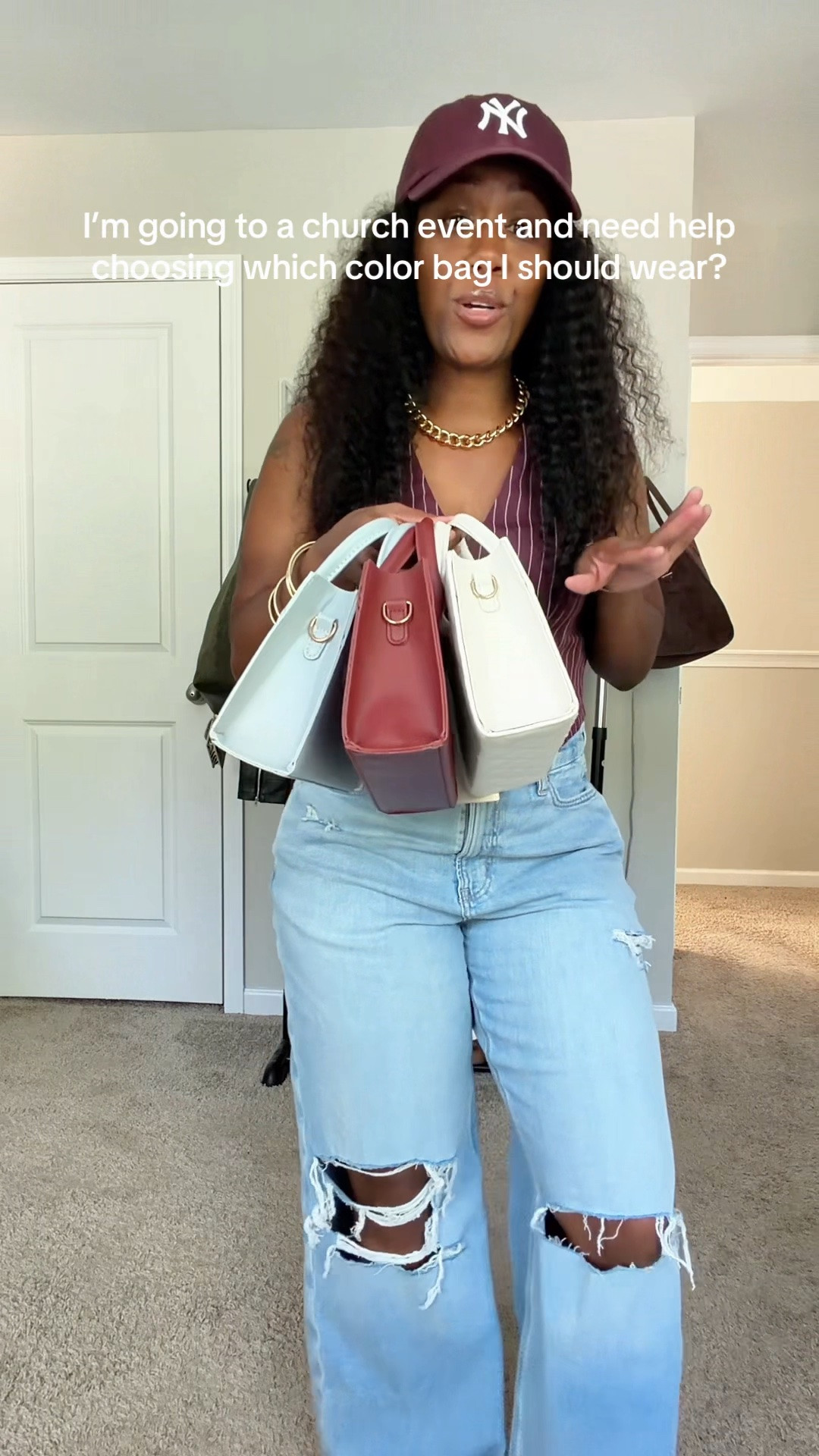 I’m going to a church event and need help choosing which color bag I should wear?

#LTKOver40 #LTKPetite #LTKootd