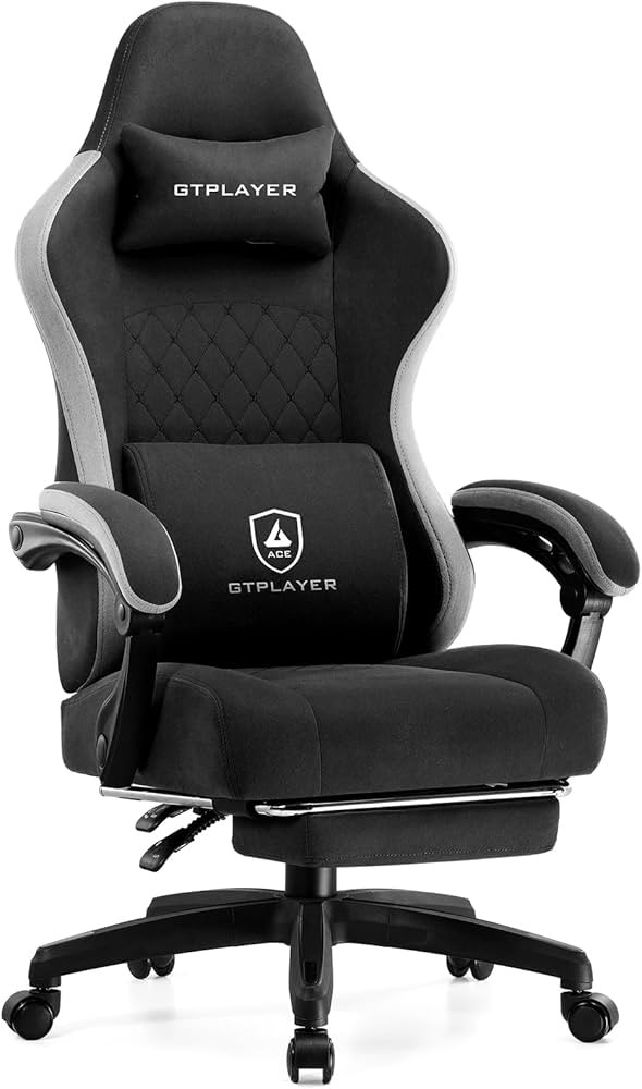 GTPLAYER Office Chair, Gaming Computer Desk Fabric Chair with Footrest, High Back Ergonomic Offic... | Amazon (US)