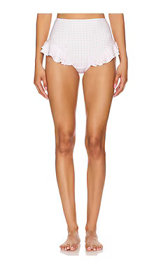Selkie The Ruffle Bikini Bottom in Baby Pink Gingham from Revolve.com | Revolve Clothing (Global)