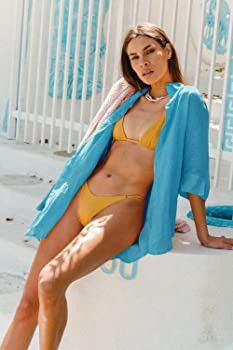 UNibelle Women Cotton Linen Shirts Casual Button Down Tunics Tops Beach Swimsuit Coverups | Amazon (US)
