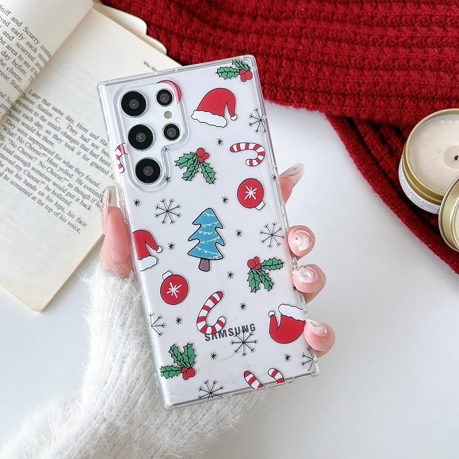 RALEAVO Christmas Case for Samsung Galaxy S23 Ultra,Clear Cute Winter Holiday Case for Women Girl... | Amazon (US)