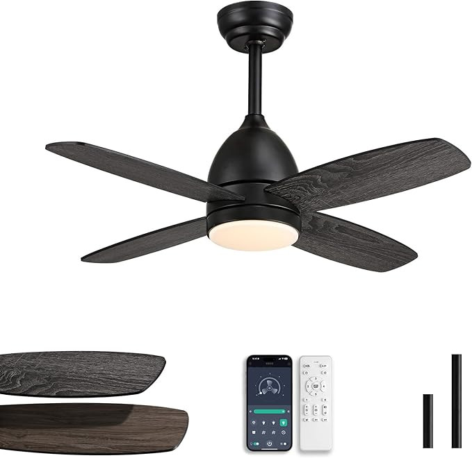 Ceiling Fans with Lights and Remote, 38 in Low Profile Ceiling Fan with Quiet Reversible DC Motor... | Amazon (US)