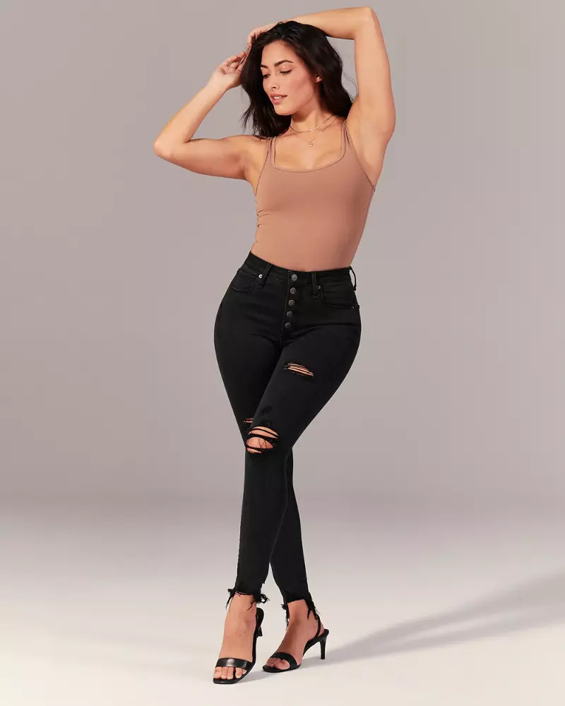 Curve Love High Rise Super Skinny Ankle Jeans | Abercrombie & Fitch (US)