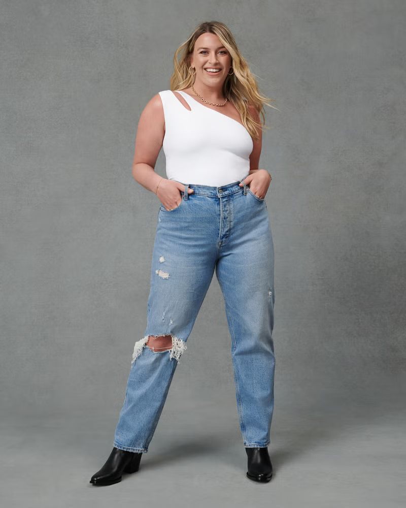 Women's Curve Love High Rise Dad Jeans | Women's Bottoms | Abercrombie.com | Abercrombie & Fitch (US)