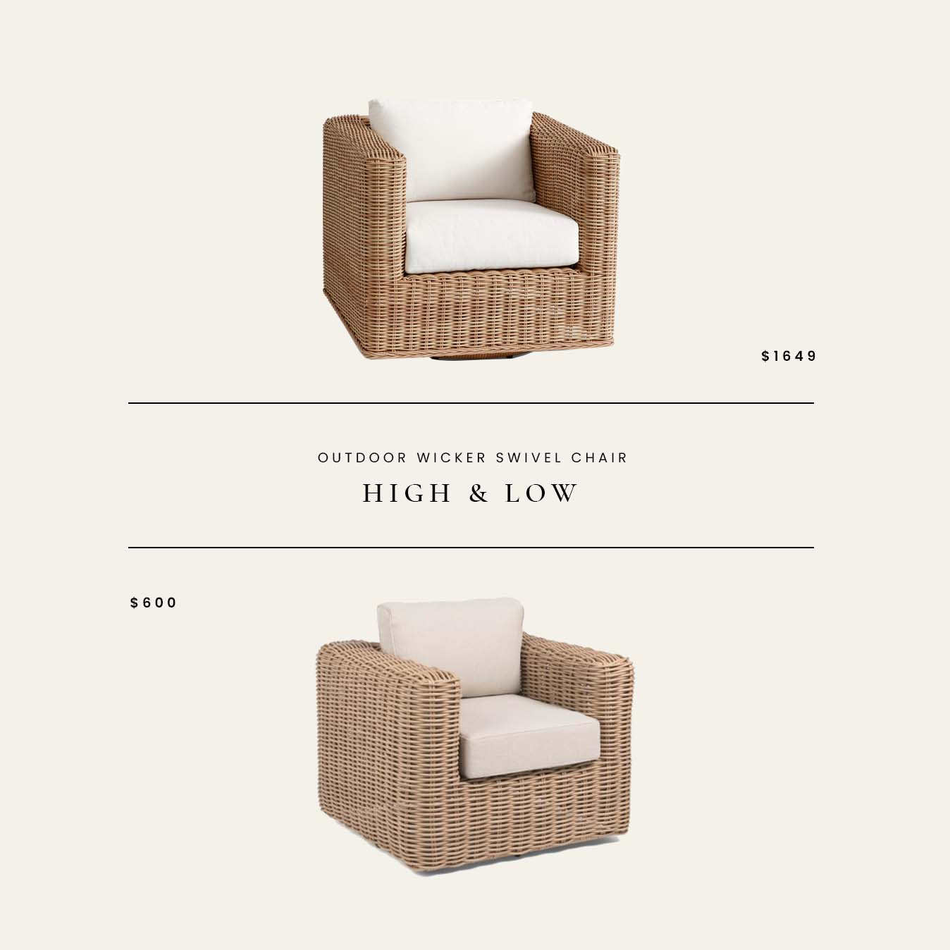 High / Low: Outdoor Wicker Swivel Chair

#LTKSeasonal #LTKHome