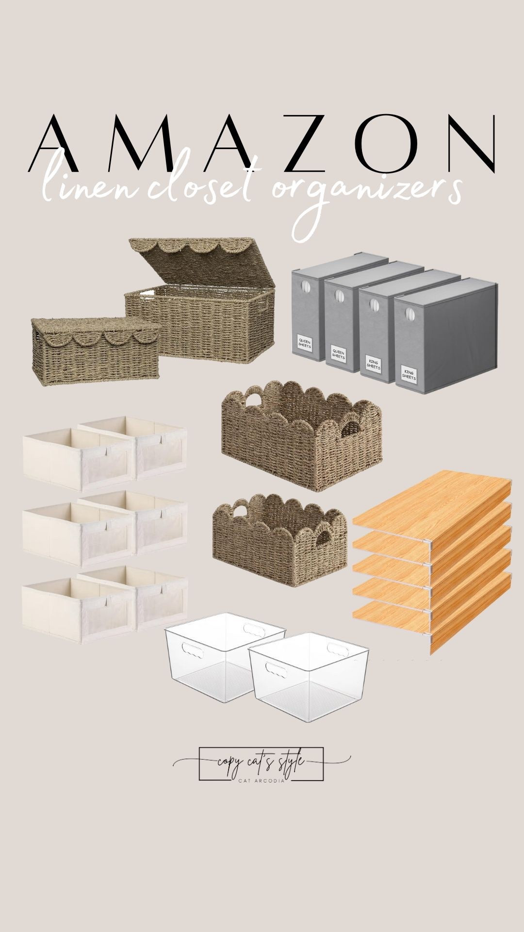 Linen closet organizers from Amazon. 

#LTKFindsUnder50 #LTKHome #LTKFindsUnder100