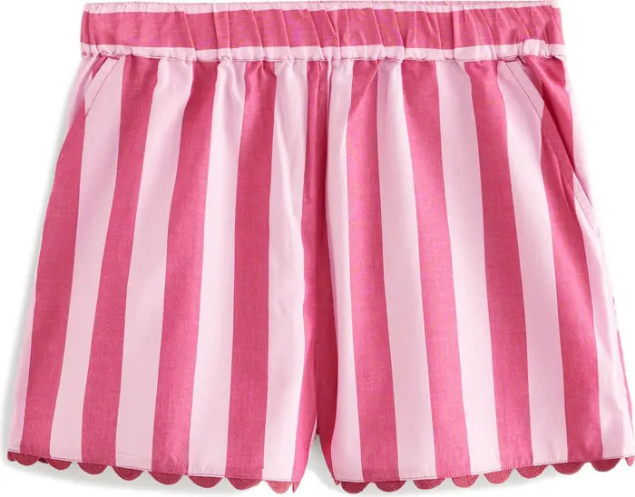 Stripe Cotton Scallop Hem Shorts | Nordstrom