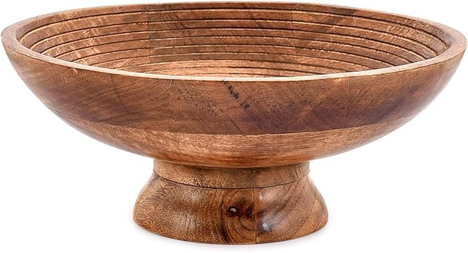 NIRMAN FRUIT BOWL Mango Wood Round Shaped Serving Bowl For Fruit,Dessert Platter Tray Dish Kitche... | Amazon (US)