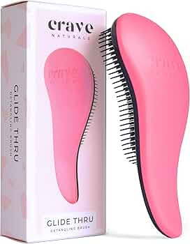 Crave Naturals Glide Thru Detangling Brush for Adults & Kids Hair. Detangler Hairbrush for Natura... | Amazon (US)