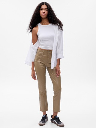 High Rise Vegan Leather Vintage Slim Pants | Gap (US)