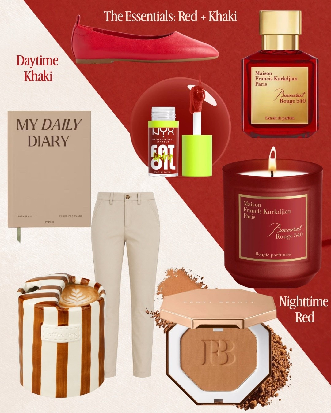 Red + khaki essentials for fall ❤️🤎 

Sharing a mix of fashion, beauty and home finds inspired by one of my favorite color combinations for the season. From classic khaki pants and red ballet flats to everyday beauty favorites, a neutral planner, cozy coffee mug and luxe red accents, these are easy pieces to mix into your everyday routine.

If you’re searching for red and khaki outfit ideas, fall fashion essentials, khaki pants outfits, red ballet flats, fall beauty favorites, neutral everyday essentials, fall home finds or elevated gift ideas, I linked everything here to make it easy to shop!

#LTKHome #LTKBeauty #LTKootd