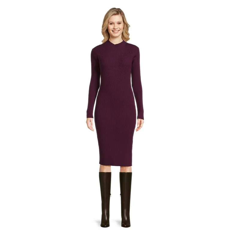 Liv & Lottie Women’s Juniors Midi Sweater Dress with Long Sleeves, Sizes S-XL | Walmart (US)