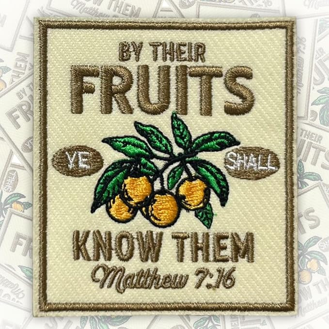 By Their Fruits Ye Shall Know Them Patch 3 Inches Christian Religious Jesus Bible Verse Iron On/S... | Amazon (US)