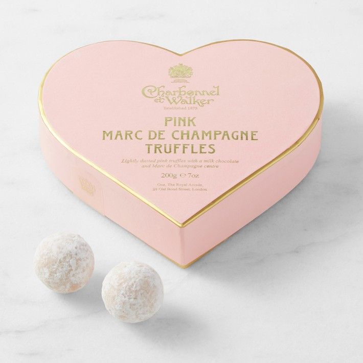 Charbonnel et Walker Pink Heart Marc de Champagne Truffles | Williams-Sonoma