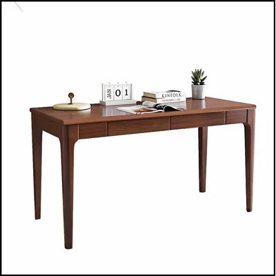 Solid Wood Desk with Drawers, Standing Desk for Small Spaces, Mid Century Modern Design for Home Office and Study | Wayfair North America