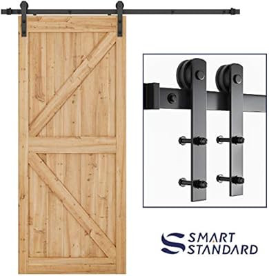 SMARTSTANDARD 6.6ft Heavy Duty Sturdy Sliding Barn Door Hardware Kit -Smoothly and Quietly -Easy ... | Amazon (US)