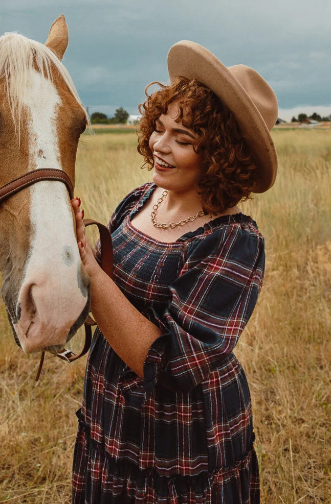 Madeline Dress in Navy Plaid | Ivy City Co