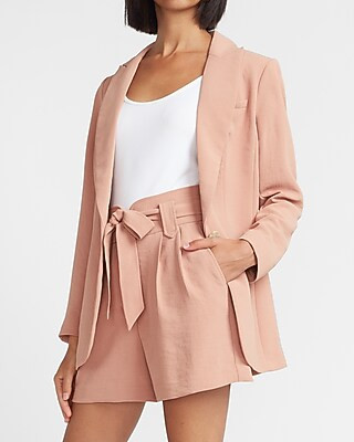 One Button Peak Lapel Boyfriend Blazer | Express