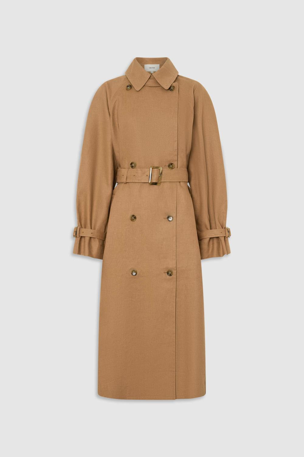 LINEN TRENCH CAMEL | Oroton