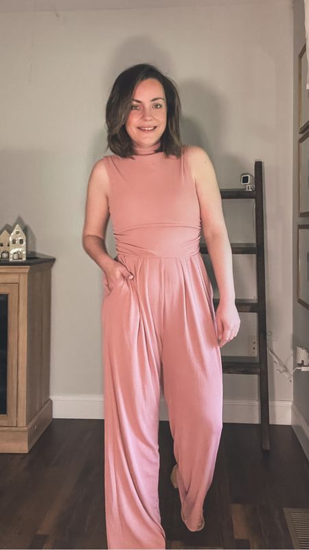 Loving this jumpsuit, the high neck style with the wide legs. Wore this to a party and everyone loved it. Perfect for summer. Fits tts. 




Wedding guest dress, swimsuit, white dress, travel outfit, country concert outfit, maternity, summer dress, sandals, coffee table,


#LTKSaleAlert #LTKSeasonal #LTKFindsUnder50