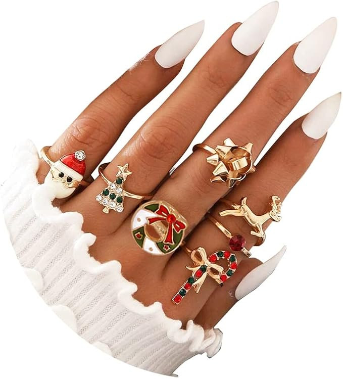 Frodete 6Pcs Gold Y2k Rings for Women,Cute Colorful Chunky Rings Yin Yang Daisy Butterfly Flower ... | Amazon (US)