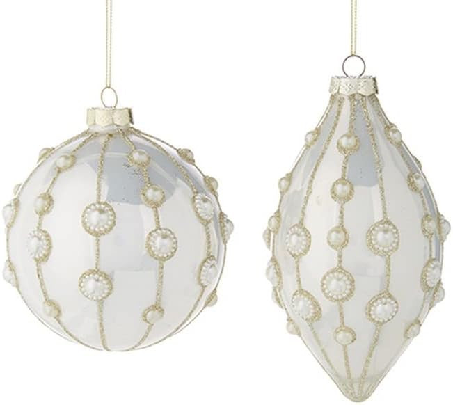 Raz Imports 2022 City of Lights 4" Pearl Embellished Ornament, Assortment of 2 | Amazon (US)