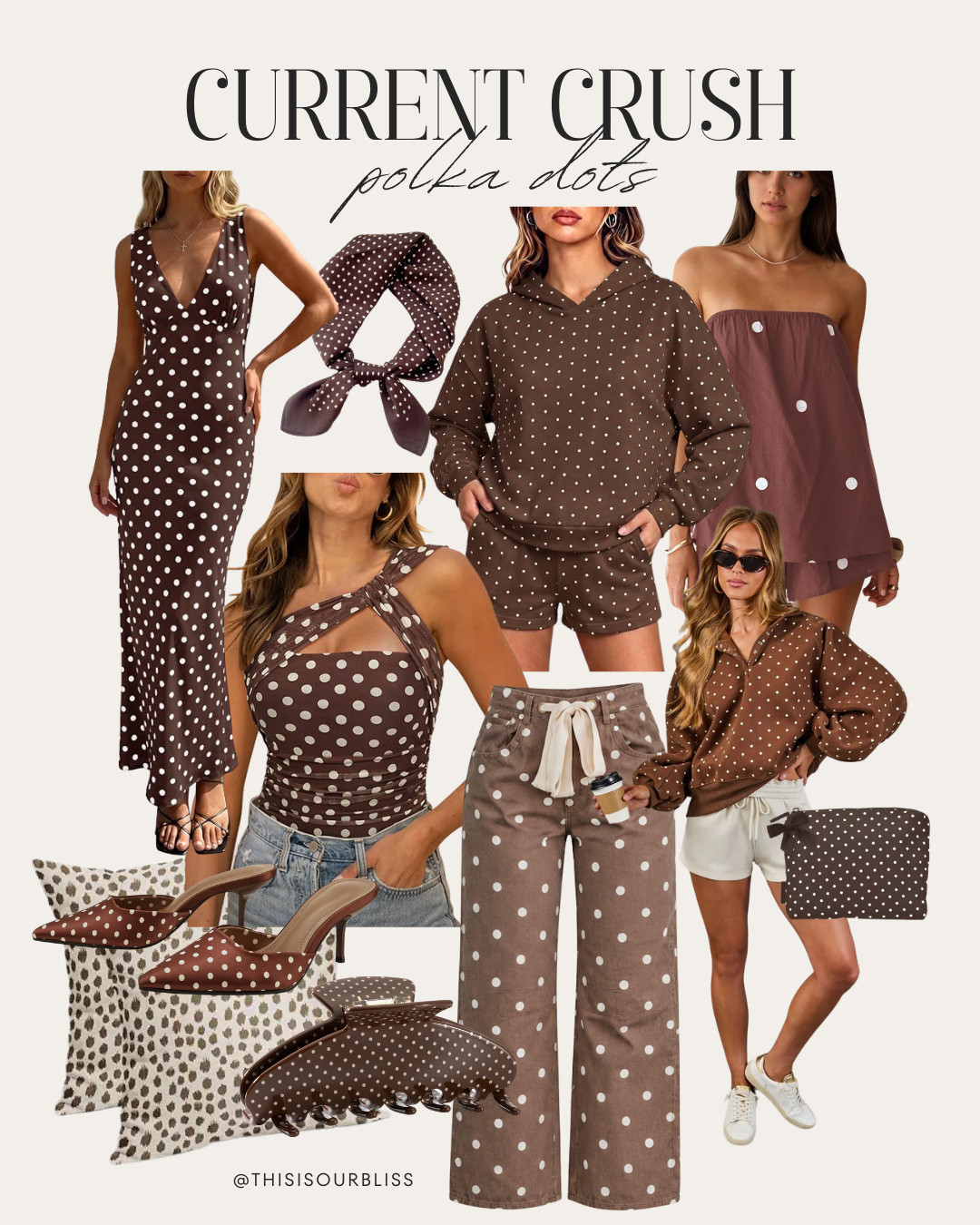 POLKA DOTS 🤎🤍...are having a moment this fall! From cozy sweaters and casual sets to statement pants and cute one-piece looks, this classic print is such a fun way to add a little personality to your fall wardrobe. 🍂✨

I rounded up some of my favorite polka dot pieces that are cute, easy to style, and perfect for everyday style! 

 #LTKootd #LTKSeasonal #LTKSaleAlert
