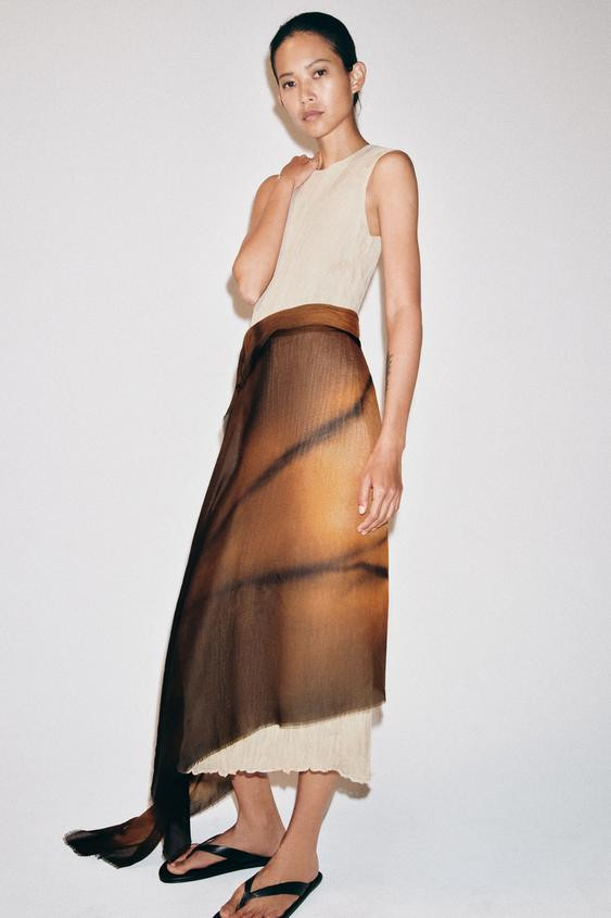 MODAL SILK PRINTED SCARF | Zara US