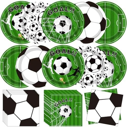 Soccer Party Decorations Soccer Birthday Party Supplies 100 Pack Soccer Party Favors Soccer Plate... | Amazon (US)