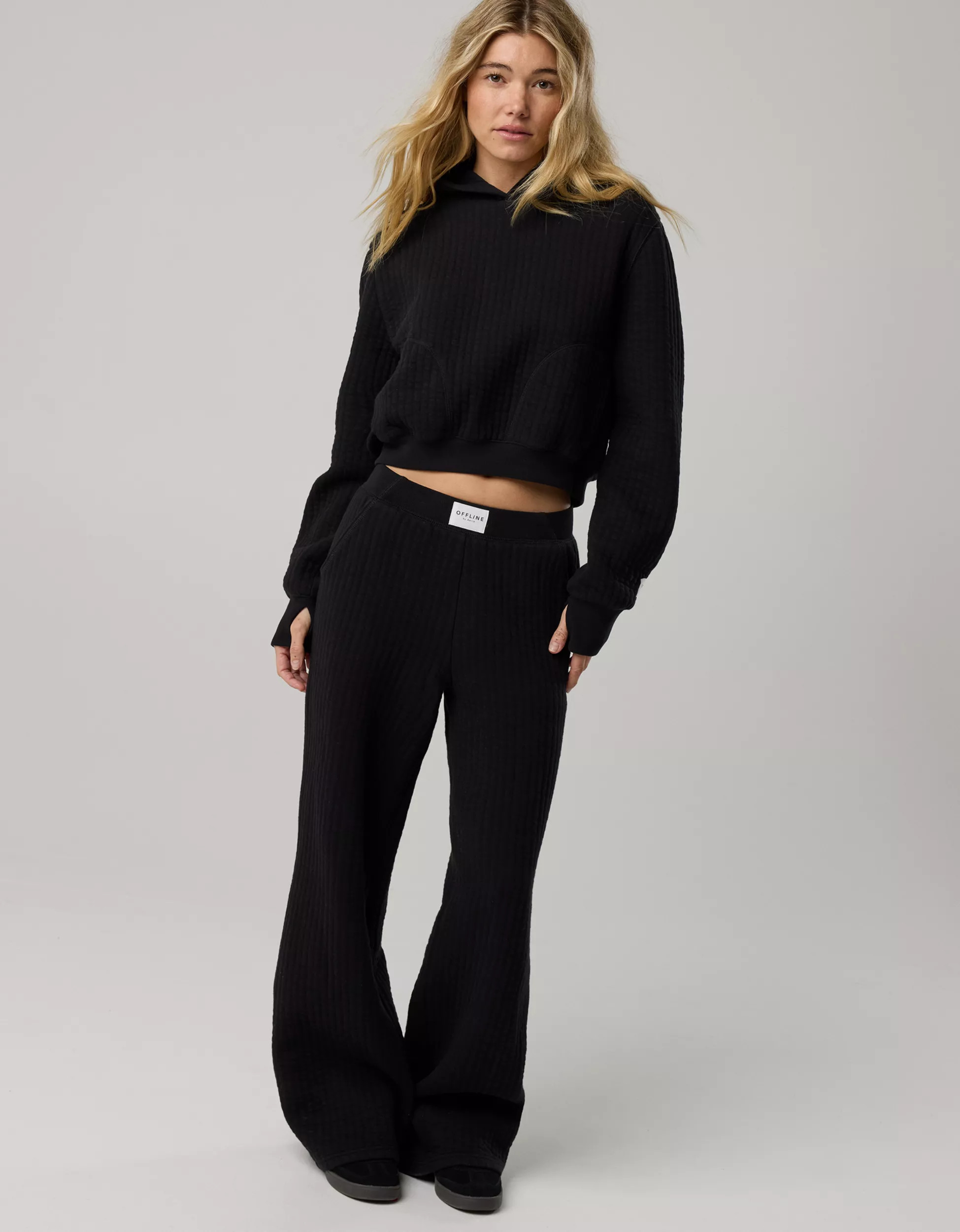 OFFLINE By Aerie Coffee Run Cropped Hoodie | Aerie