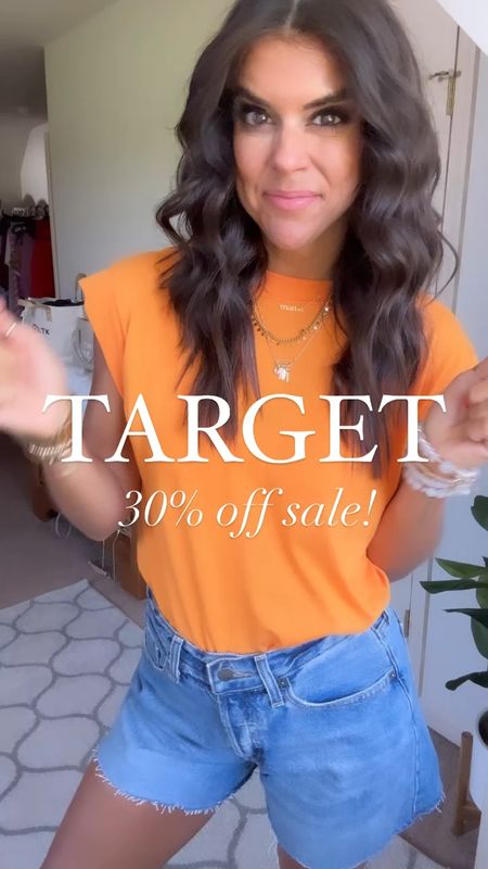 Target Sale! 30% off everything here! 
Outfit 1: size xs in tee and sized up one in shorts to a 4. Could have done my true size 2. Sized up half size in sandals 
Outfit 2: size small in romper, sandals tts  
Outfit 3-4: size small in shorts and tank. Shoes tts 

#LTKFindsUnder100 #LTKStyleTip #LTKSaleAlert