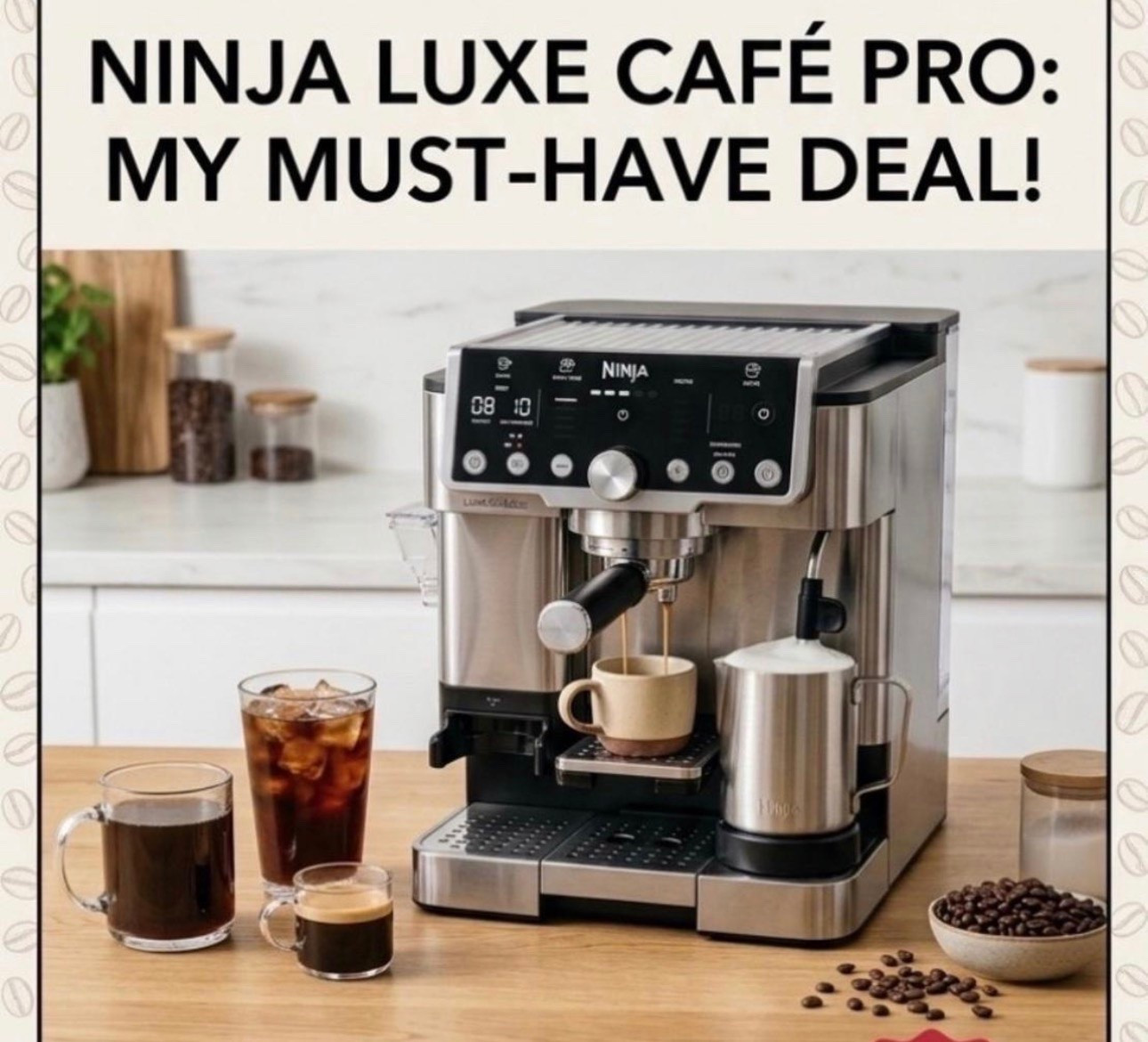 Prime Day is over but there are still some really cool opportunities to get a good deal on these Espresso machines! 
Let's do the math: if you spend $7 a day on iced lattes, this machine pays for itself in less than 3 months. It's an automatic espresso machine, drip coffee maker, and cold brewer ALL IN ONE. Plus, the built-in grinder and hands-free milk frother give you perfect barista-grade microfoam at the touch of a button.

@mrscharneld #LTKhome #NinjaLuxe #EspressoMachine #CoffeeBar #PrimeDayDeals #AmazonHome #CoffeeLovers #KitchenInspiration #AmazonPrimeDay