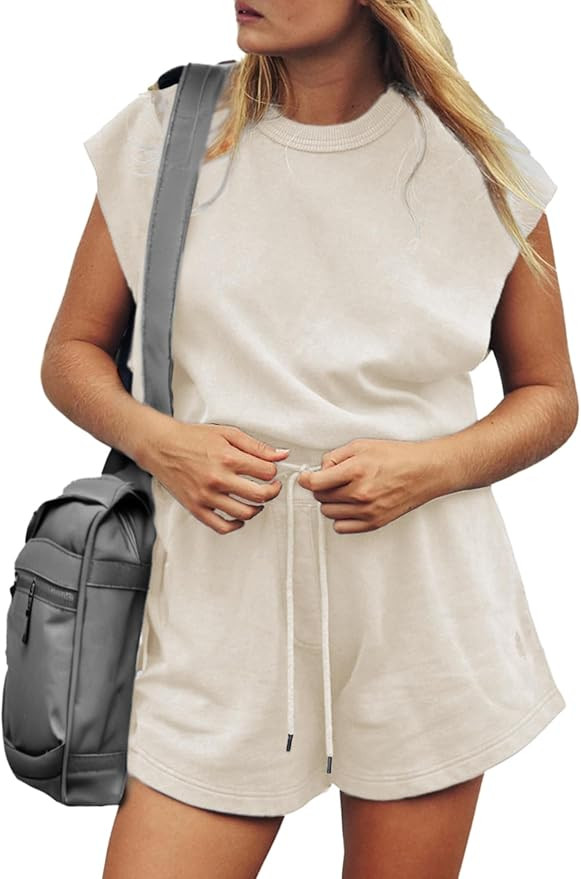 Glamaker Women's Summer Casual Shorts Romper Open Back Sleeveless Workout One Piece Jumpsuits Wit... | Amazon (US)