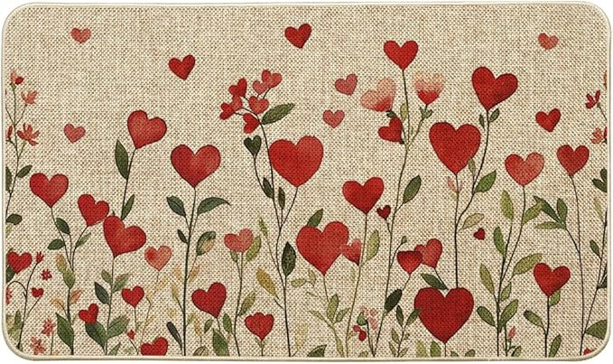 Artoid Mode Growing Love Heart Valentines Doormat, Home Decor Low-Profile Switch Rug Door Mat for... | Amazon (US)