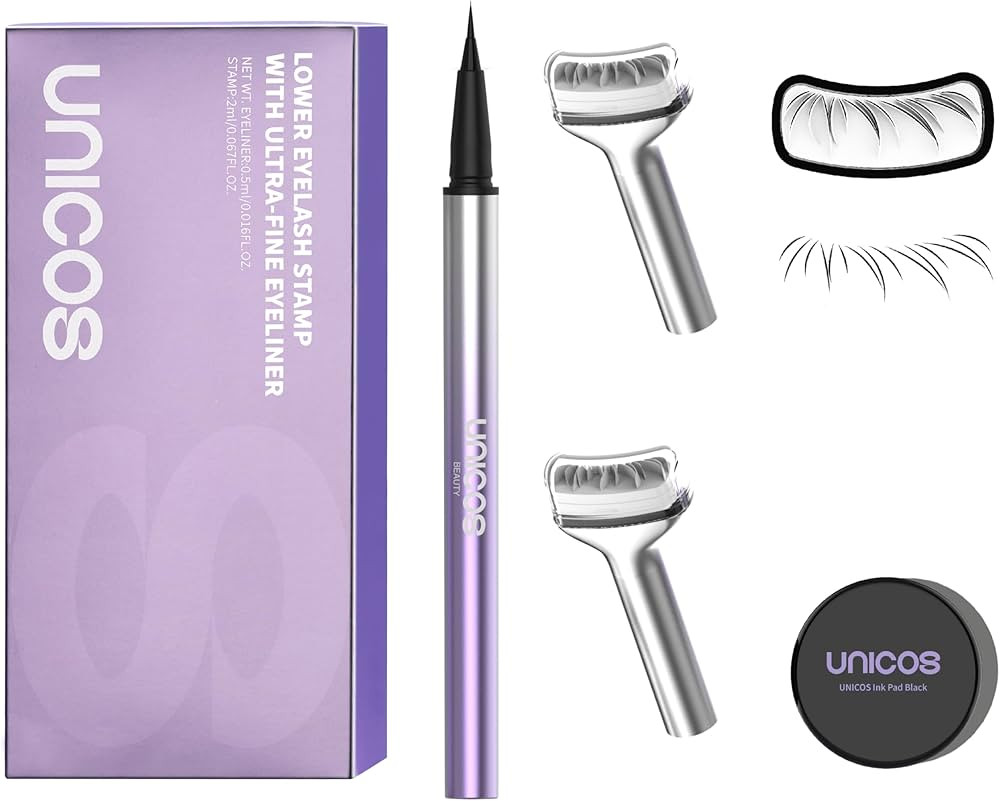 Unicos 2-IN-1 Lower Lash Stamp, Bottem Lash Stamp with Ultra-Fine Eyeliner Pen, Natural Eyelash S... | Amazon (US)