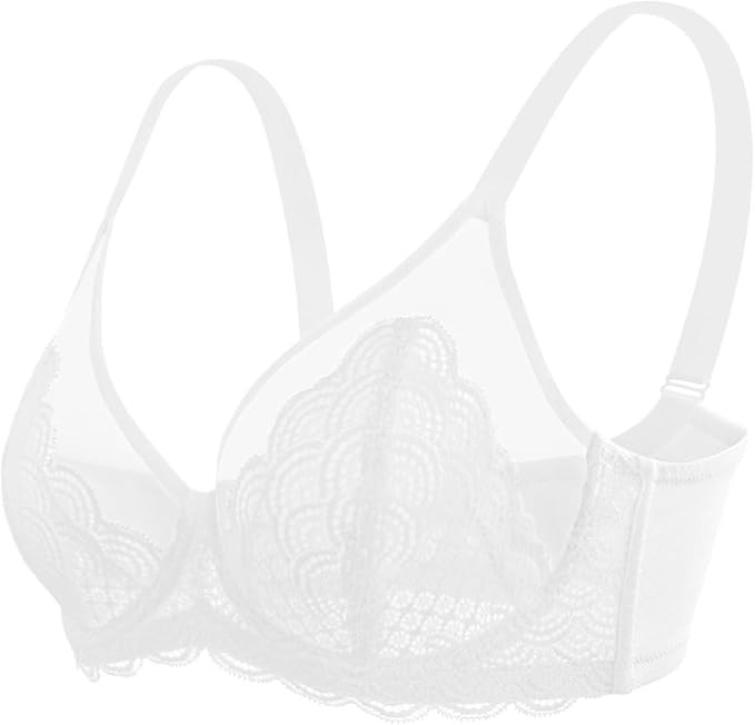 HSIA Minimizer Bras for Women Large Bust Full Coverage Lace Plus Size Bra - Mermaid Scales | Amazon (US)