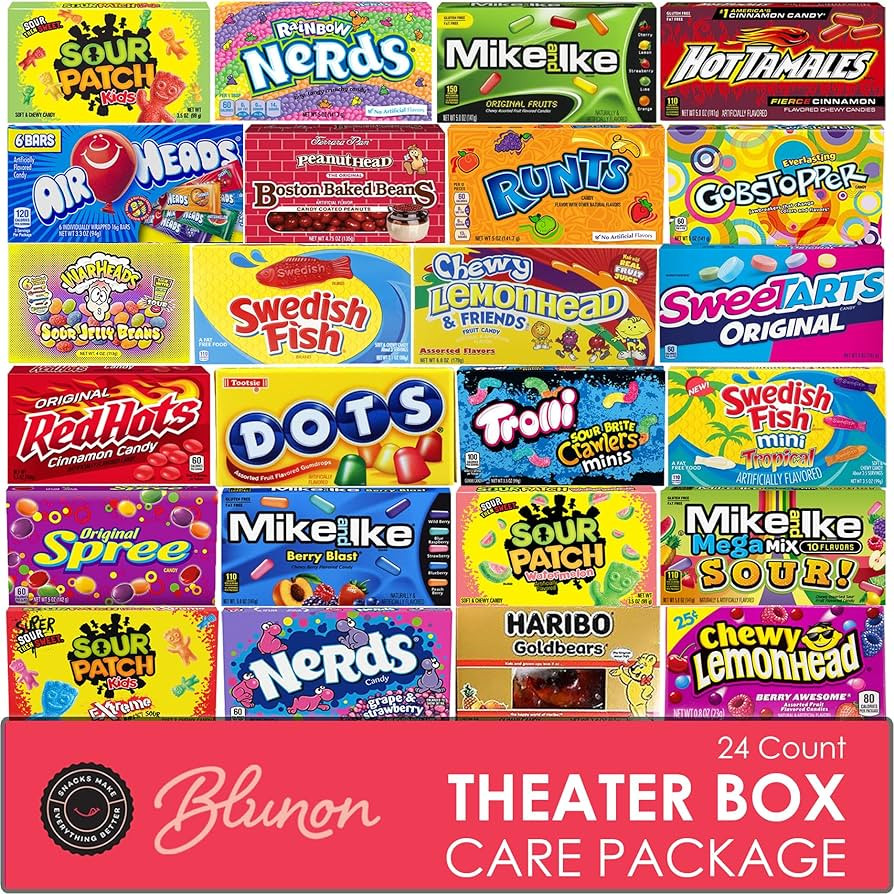 Movie Theater Candy - Assorted Candy Variety Pack - 24 Large Theater Size Boxes - Bulk Care Packa... | Amazon (US)