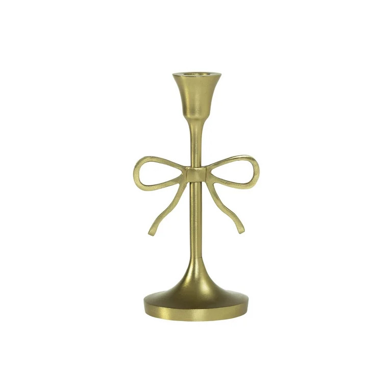 My Texas House Metal Bow Taper Candle Holder, 8", Gold - Walmart.com | Walmart (US)