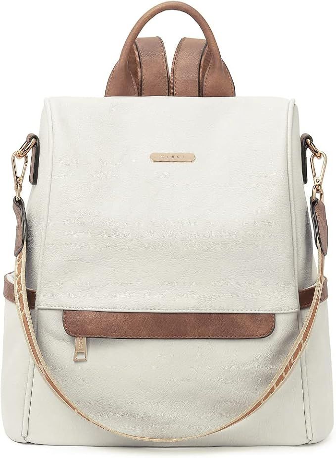 CLUCI Womens Backpack Purse Leather Anti-theft Large Fashion Designer Travel Bag Ladies Shoulder ... | Amazon (US)
