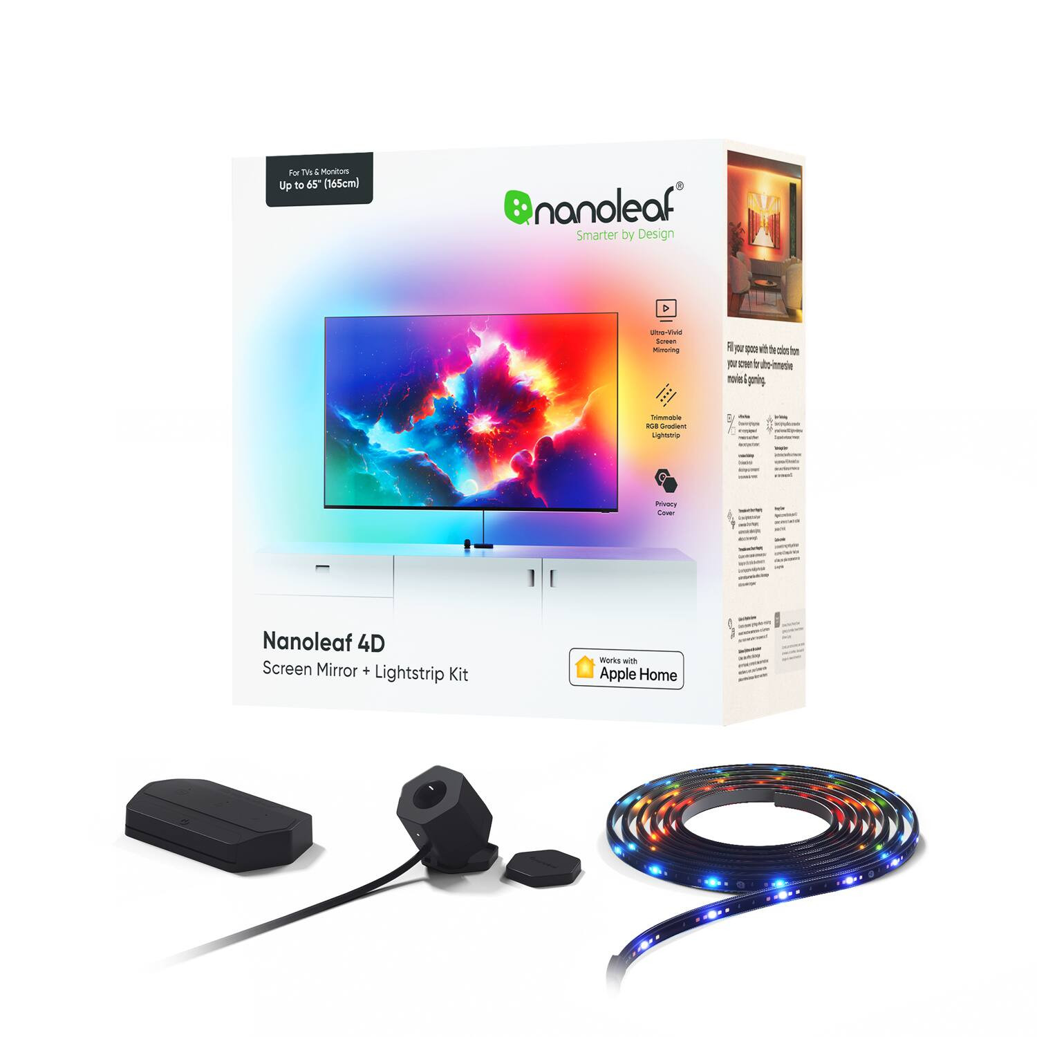 Nanoleaf 4D Screen Mirror + Lightstrip Kit (For TVs and Monitors up to 65") Multicolor NF082K03-4... | Best Buy U.S.